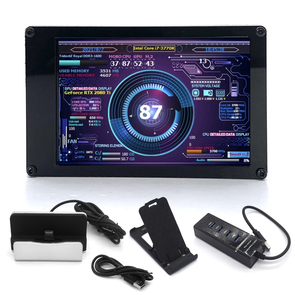 Pantalla secundaria Monitor IPS de 3,5 pulgadas Pantalla CPU GPU RAM ...