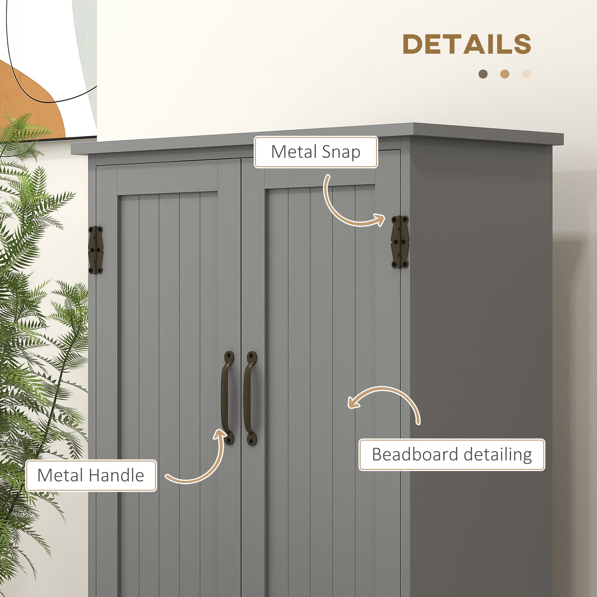 HOMCOM 48.5"  Kitchen Pantry, Storage Cabinet, Cupboard Organizer, Gray