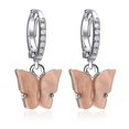 thumbnail image 1 of Women Butterfly Earrings Rhinestone Copper Pierced Earrings Dangle Earrings, 1 of 10
