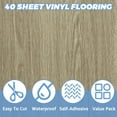 thumbnail image 2 of 40 Sheet Vinyl Flooring 12 x 12 Inch Peel and Stick Floor Tile Waterproof Light Wood Vinyl Floor Tiles Clearance Self Adhesive Floor Tiles Sticky Laminate Flooring Stick on Bathroom Kitchen RV, 2 of 12