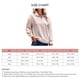 thumbnail image 5 of Blusa con cremallera para mujer, cuello en V, empalme simple, manga larga, hombro caído, sudadera con cremallera para mujer, albaricoque L, 5 of 5