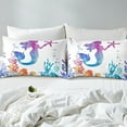 thumbnail image 4 of Erosebridal Mermaid Print Twin Sheet Sets, Colorful Coral Bed Sheets Twin, Dreamy Fairy Tale Bedding Twin Size, Lightweight Bedroom Decoration, 3pcs, 4 of 7