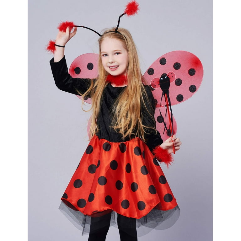 Kids Girl Ladybug Cosplay Costume Set Halloween Party Jumpsuit Fanc