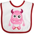 thumbnail image 3 of Inktastic Cute Monster, Pink Monster, Funny Monster, Horns Boys or Girls Baby Bib, 3 of 4