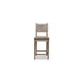 thumbnail image 3 of HomeStock Island Oasis Mid-Century Transitional Grey Woven Rope Mahogany Counter Stool, Ideal for Bar and Pub Height Dining Tables, Versatile Seating Stools, 3 of 10