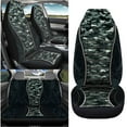 thumbnail image 3 of Pzuqiu Camouflage Green Automobile Seat Cover Sets 4 Pcs, Front Seat Protector Carseat Rear Split Bench Cover Comfortable Universal for Car Truck SUV Easy to Install, 3 of 7