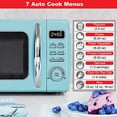 thumbnail image 4 of Galanz GLCMKZ09BER09 Horno microondas retro de encimera con cocción y recalentamiento automáticos, descongelación, funciones de inicio rápido, fácil limpieza con plato giratorio de vidrio, manija de, 4 of 5