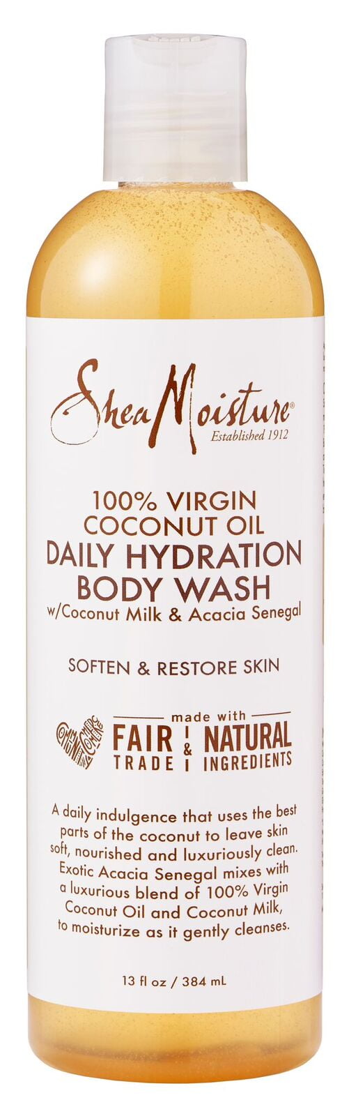 SheaMoisture Daily Hydration Body Wash 100% Virgin Coconut Oil 13 oz