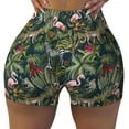 thumbnail image 2 of Picia Flamingos And Palm Leaves Printed Workout Shorts for Women Seamless Scrunch Butt Lifting High Waisted Yoga Gym Booty Running Moisture-wicking Short Pants-Small, 2 of 9