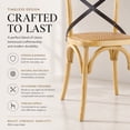 thumbnail image 4 of 2xhome Natural Mid Century Modern Farmhouse Cross Back Chair With X Back Assembled Solid Real Wooden Frame Style Dining Chair Side Armless For Accent Chair Woven Kitchen Task Work, Set of 1, 1 piece, 4 of 9