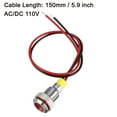 thumbnail image 3 of Unique Bargains Signal Indicator Light AC/DC 110V 8mm Red LED Metal Shell, 3 of 4