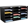 thumbnail image 3 of AdirOffice Organiseur de Fichiers en Carton à 15 Compartiments, Noir (2 pack), 3 of 7