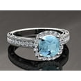 thumbnail image 4 of HeartsAndYou 2ct Natural Aquamarine & Diamond Engage Ring Halo Milgrain 14k SOLID White Gold, 4 of 9