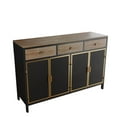 thumbnail image 6 of IVV Buffet Cabinet with Storage, 48" Sideboard with 3 Mesh Doors & 3 Drawers, Modern Metal Coffee Bar Cabinet Metal Buffet Table w/ Wood Countertop for Kitchen, Dining Room, Dark Gray, 6 of 7