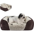 thumbnail image 1 of Washable Dog Bed with Removable Cushion for Medium Small Dogs Easy to Wash Pet Sofa Bed with Side Rectangle Bolster Cat Bed Calming Cuddle Puppy Bed Slip Bottom CM, 1 of 6