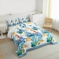 thumbnail image 3 of Feelyou Ocean Starfish Seahorse Bedding Comforter Set, Kawaii Cartoon Seashell Twin Comforter Sets, Nautical Lighthouse Reversible Bedding Set, Ultra Soft Bedroom Decor, 2 Pieces, 3 of 8