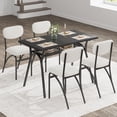 thumbnail image 2 of Kojooin Juego de Mesa de Comedor y Sillas para 4 Personas, Elegantes Sillas Boucle, Patas de Metal, Práctico Estante de Almacenamiento, Perfecto para Salas de Estar Compactas, 2 of 5