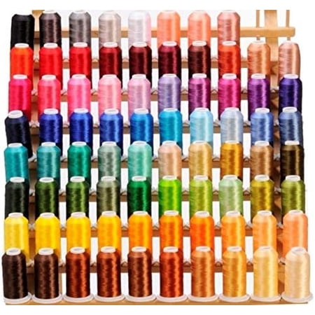 80 Cones (1100 Yards Each) Of Polyester Embroidery Threads Compatible With Brother Babylock Janome Singer Pfaff Husqvarna Bernina Machines