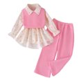 thumbnail image 3 of mgoYE Toddler Girls Clothes Long Sleeve Ruffle Top and Pants 2Pcs Fall Winter Outfits, 3 of 9
