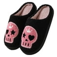 thumbnail image 2 of Esqueleto Con Corona Zapatos Casa Cálidos Y Sin Cordones Punta Cerrada Felpa Halloween Cómodas Lindas Antideslizantes para Interior Exterior, 2 of 9