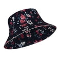 thumbnail image 3 of PAYOHTO Floral Pattern Balck Bucket Hats for Women Men, Beach Summer Outdoor Fisherman Hat for Boy Girl, 3 of 8