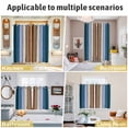 thumbnail image 6 of Blue Brown Kitchen Curtains Short 45 Inch Length, Farmhouse Wood Grain Vintage Vertical Striped Grommet Top Bedroom Living Room Curtains, Light Filtering Cafe Curtain Drapes 2 Panels Set 84''x45'', 6 of 9