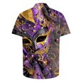 thumbnail image 4 of Camisas de Manga Larga para Hombres, Botón de Impresión Blusa de Cuello, Camisa de Poliéster de Moda Casual, 4 of 9