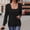 Black, variant on Women's Clothing Source Solid Color Two Piece With Long Sleeved Cardigan Jacket