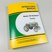 Operators Manual For John Deere 40 Standard Tractor Owners Maintenance Jd