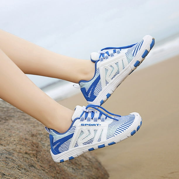 Zapatos Acuaticos Aquashoes Aqua Shoes Zapatillas de buceo transpirables para caminar en el lago (37) Azul Likrtyny Tenis De Mujer Tenis De Hombre