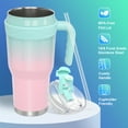 thumbnail image 6 of TNYXORIX Insulated 40oz Tumbler with Straw and Handle,Coffee Tumbler Stainless Steel Cups,Water Bottle for Home,Office or Car Reusable Cup with Leak Resistant Flip Lid-Gifts for Women & Men, 6 of 8