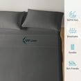 thumbnail image 5 of 400 Thread Count 4 Piece Quality Sheet Set 10 Inch Deep Pocket 100% Egyptian Cotton Color Dark Grey Stripe Size Twin XL, 5 of 6
