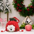 thumbnail image 4 of CuiLiyq Christmas Gift Bag, 9" x 7.5" Red Velvet Candy Bags with Drawstring Cord, Large Present Sack Bags for Xmas Present Toys Storage Bags Holiday Party Supply (Bear), 4 of 6