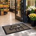 thumbnail image 5 of Frabe Outdoor Welcome Door Mat, Low Profile Entrance Rug with Bee Happy Design, Durable Non-Slip Easy Clean Dirt Trapper for Back Door Entryway Porch Garage, Brown 32"x47", 5 of 10