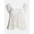 thumbnail image 5 of No Boundaries Boho Woven Babydoll Top, Women's XXS-XXL, 5 of 5