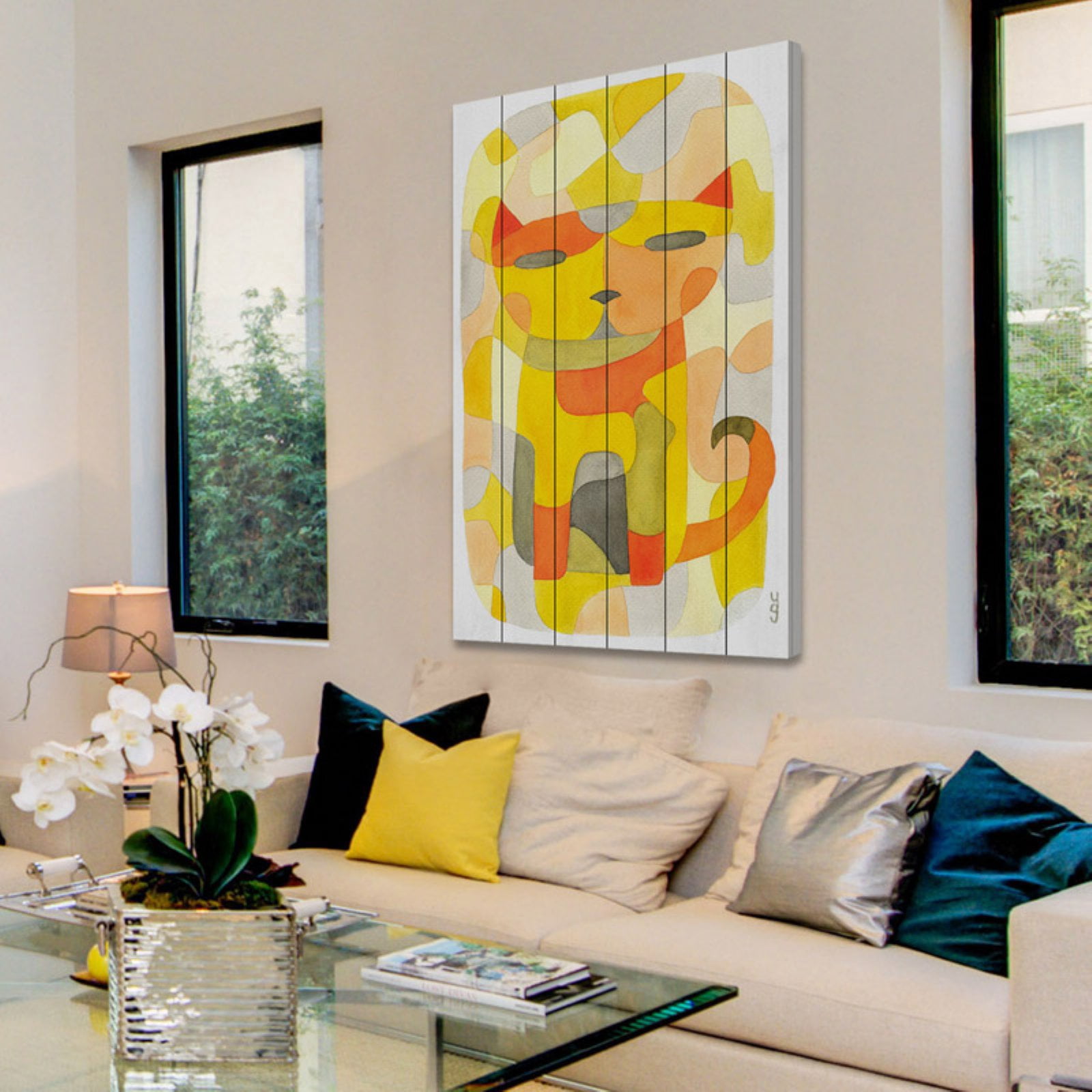Marmont Hill "Cat 1" by Yolanta Gawlik Painting Art Print on White Wood