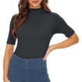 thumbnail image 1 of ORUYROP Chandail à Manches Courtes pour Femmes, Pull Ajusté en Jersey, 1 of 6
