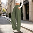 thumbnail image 5 of Zulora Women's High Waist Wide Leg Pants Drawstring Hem Casual Jogger Trousers with Pockets Loose Fit for Daily Workout, 5 of 9