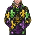 thumbnail image 4 of KLL Mardi Gras1 Print Mens Hoodie Long Sleeve Casual Pullover Hooded Sweatshirt Fashion Drawstring Hoodies with Pocket-XX-Large, 4 of 6