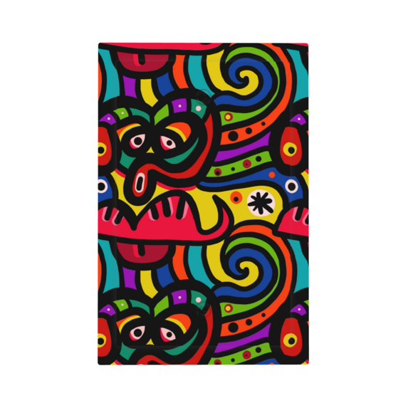DouZhe 1-Gang Blank Wallplate, Cartoon Colourful Face Doodle Decorative Wall Plates