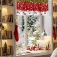 thumbnail image 3 of Valances for Windows Red Christmas Ball Rod Pocket Cafe Window Treatments Valance Curtains for Kitchen Bathroom Laundry Basement Windows 54"x18", 3 of 7