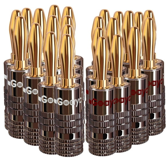 Conector de altavoz tipo banana Plugs Goaycer chapado en oro de 24 quilates