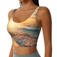 thumbnail image 2 of Fotbe Tropical Sunset Beach Scene Sujetador Deportivo Largo sin Aros para Mujer con Almohadillas y Soporte Medio, Transpirable y Absorbente, Camiseta Tipo Chaleco o Tank Top-Small, 2 of 8