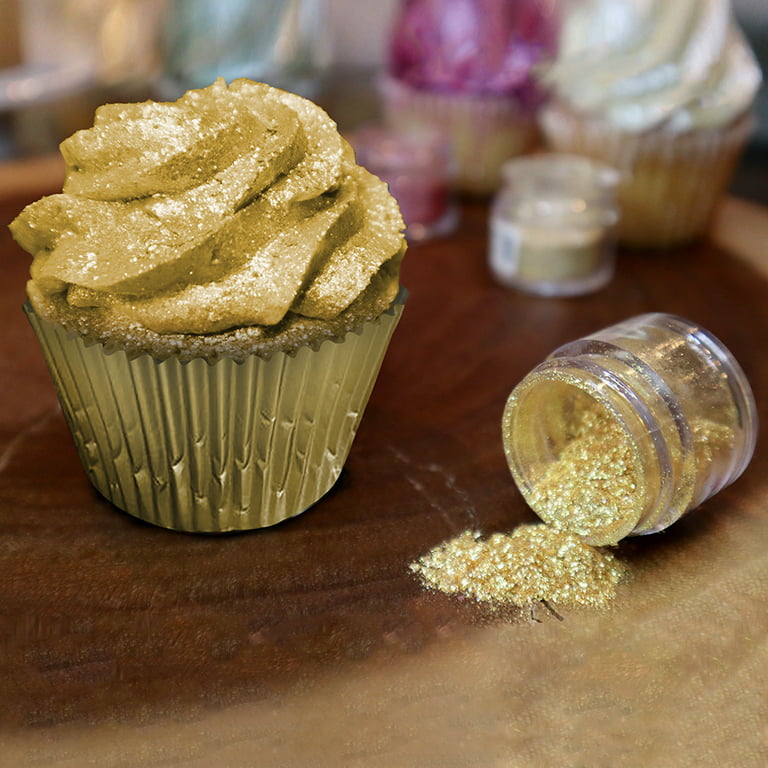(BULK–10g) Gold Edible Glitter For Drinks, Gold Sprinkles For Cake  Decorating, Cocktails, Gold Luster Dust Edible Glitter For Cakes, Edible  Cake