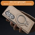 thumbnail image 5 of Dteck for Samsung Galaxy Z Fold 7 Case with Invisible Magnetic Ring Stand, Compatible with MagSafe, Soft P Leather Shockproof Front Bumper Phone Cover for Samsung Z Fold7 2025,Brown, 5 of 6
