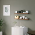 thumbnail image 3 of Ballucci 36" Floating Shelves, 2-Pack Wood Wall Shelf Set with Invisible Brackets, 6" Deep, Rustic Brown, 3 of 8