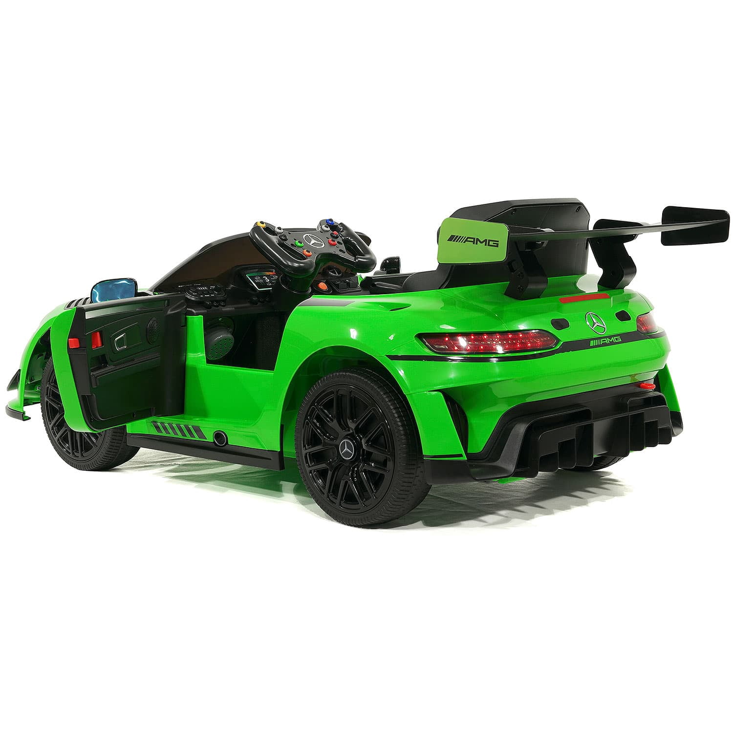 Mercedes AMG GT3 EVO 12V Kids Ride-On Car with R/C Parental Remote (Green)