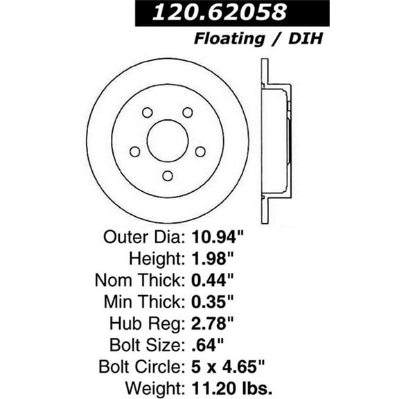 StopTech 128.62058R StopTech Sport Rotors Fits select: 2000-2005 CHEVROLET IMPALA, 1999-2005 PONTIAC GRAND AM