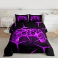 thumbnail image 2 of Homewish Purple Gamepads Bedding Comforter Set 2pcs for Kids Children Boys,Abstract Geometric Twin Comforter Sets Microfiber,Video Game Breathable Bedding Set,Super Cozy Room Decor,Reversible, 2 of 8