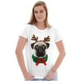 thumbnail image 3 of Christmas Reindeer Pug Adorable Womens Slim Fit Graphic Tee Brisco Brands S, 3 of 5